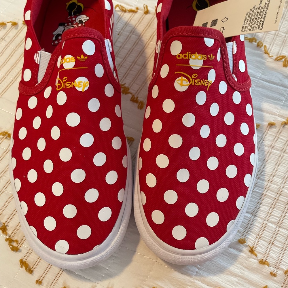 Disney Red and White Polka Dot Slip-On Sneakers - Picture 5 of 10